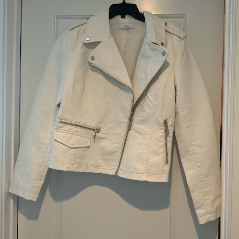 White Faux Leather Jacket